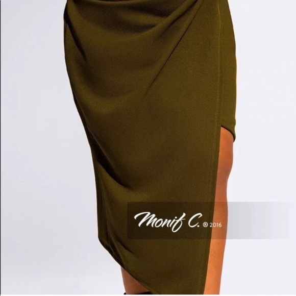 Olive Green two piece set Monif C size 1 (14/16) - Picture 2 of 3